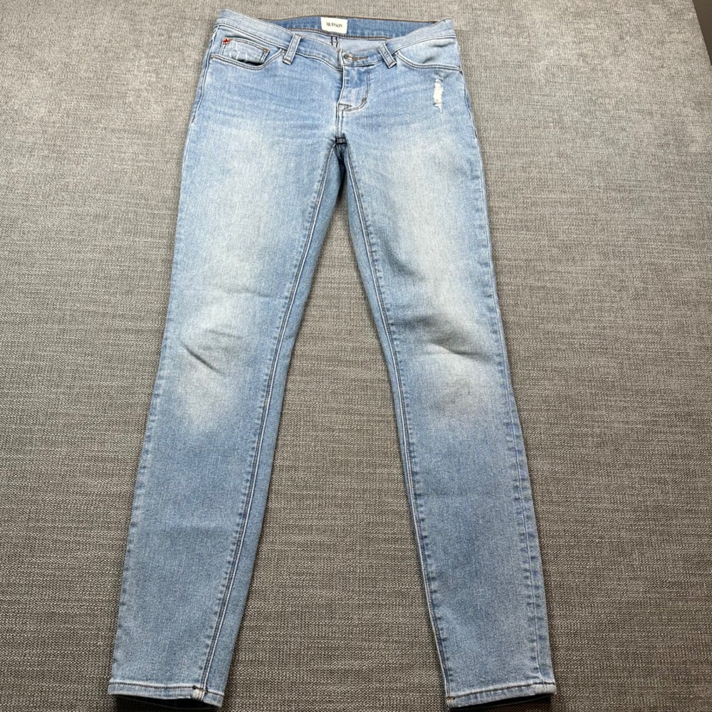 Hudson Skinny Jeans Womens 26 Light Blue Good Stretch Distressed Denim